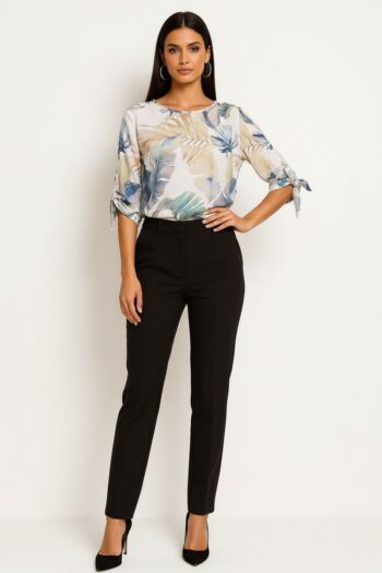 BLUSA MANGA CON CINTAS