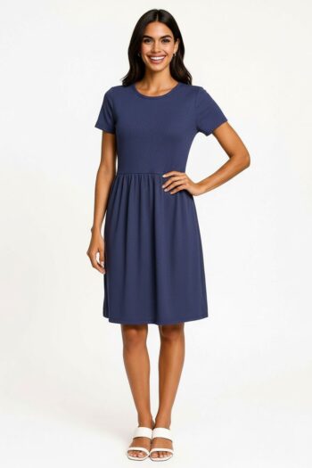 VESTIDO RIB CORTE CINTURA