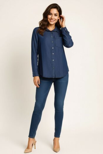 BLUSA BOTONES MEZCLILLA