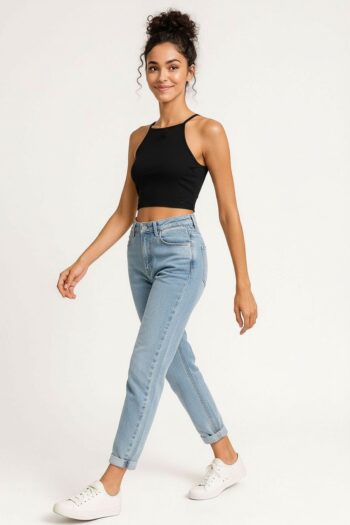 PLAYERA HALTER LISTÓN MOÑOS