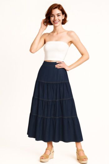 FALDA GODET PESPUNTE