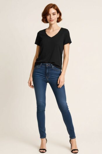 PLAYERA CUELLO V BASICA