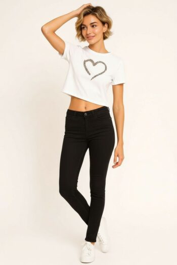 PLAYERA CROP CORAZON