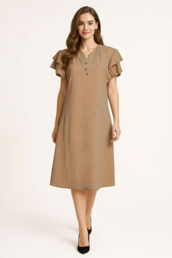 VESTIDO ESCOTE CAPAS