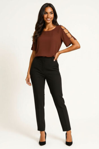 BLUSA MANGA DETALLE METAL