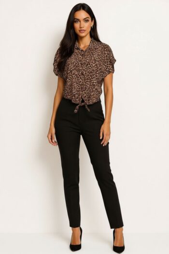 BLUSA ANIMAL PRINT CON NUDO