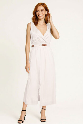 VESTIDO ESCOTE V CINTURÓN