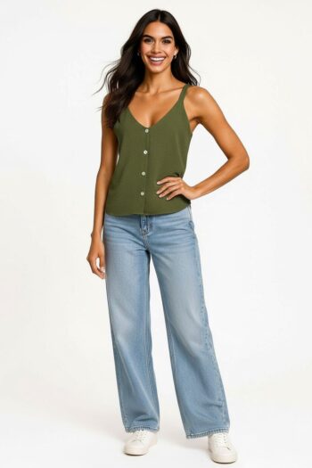 BLUSA TOP TIRANTES BOTONES FRONTALES