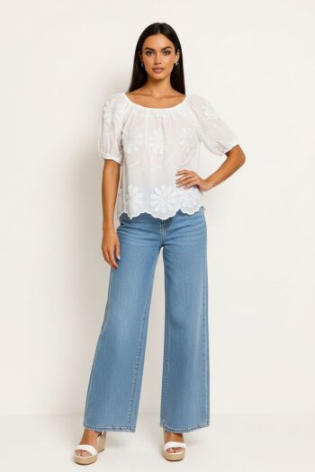 BLUSA CAMPESINA BORDADO FLORES