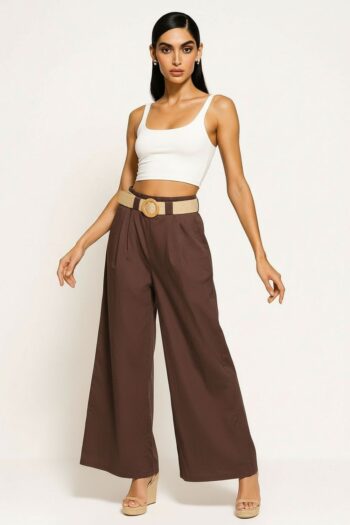 PANTALÓN AMPLIO CON CINTURÓN