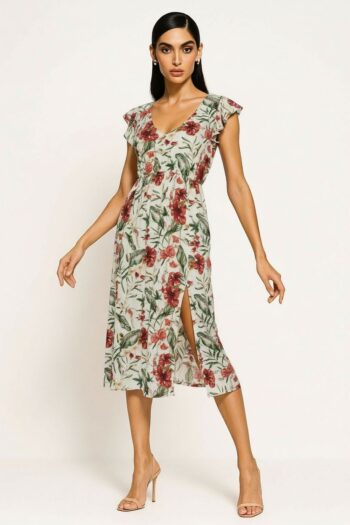 VESTIDO MIDI BOTONES FRONTALES