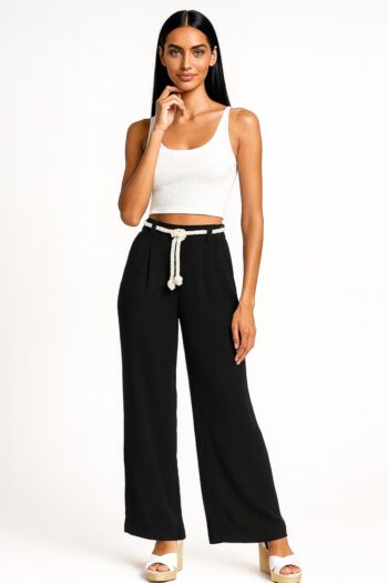 PANTALÓN CAPRI AMPLIO CON CINTURÓN