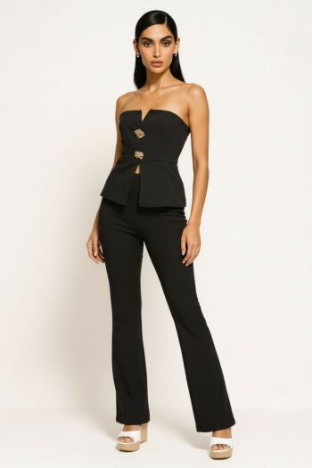 CONJUNTO STRAPLESS PANTALÓN RECTO