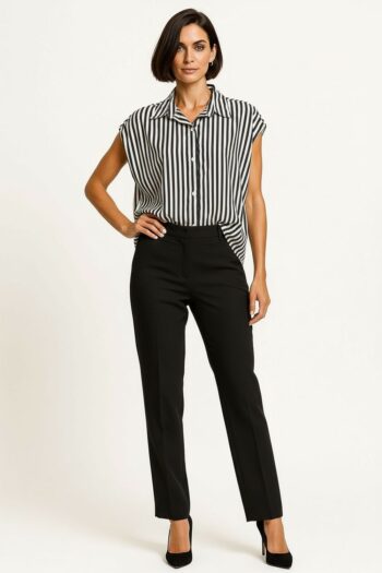 BLUSA RAYAS CUELLO CAMISERO