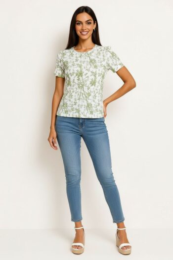 PLAYERA ESTAMPADO BOTÁNICO CASUAL