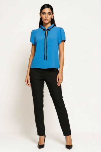 BLUSA CON LAZO Y OLAN