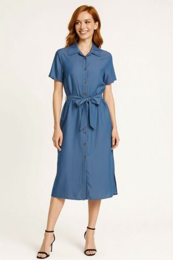 VESTIDO CAMISERO CINTURA AJUSTABLE