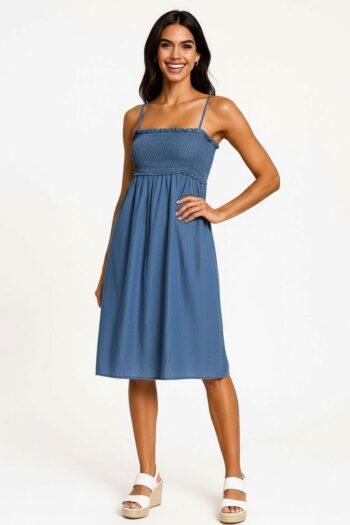 VESTIDO MIDI SMOCK TIRANTES