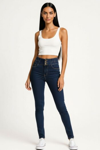 JEANS TIRO ALTO PESPUNTE