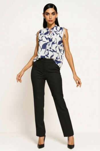 BLUSA SIN MANGA LAZO CUELLO