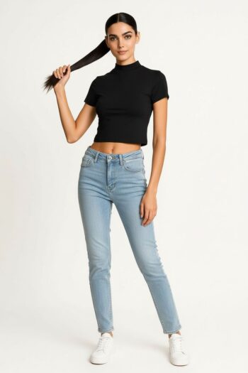 PLAYERA CROP CUELLO ALTO