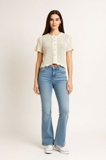 PLAYERA TEJIDA CROCHET BOTONES