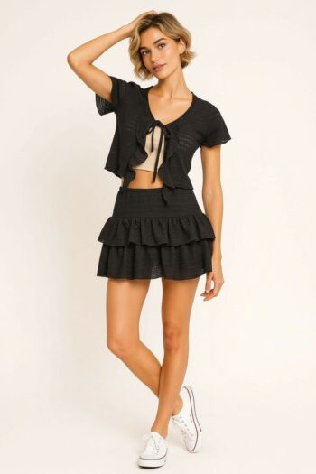 CONJUNTO TEJIDO CROCHET CON BOLERO