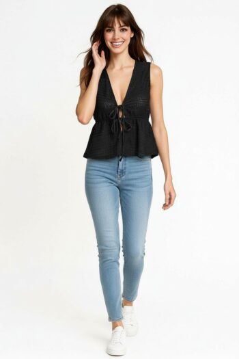 BLUSA CREPÓN CON AMARRES