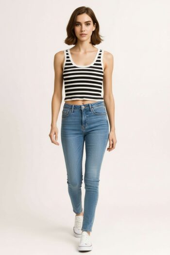 SUÉTER TOP TEJIDO RAYAS CONTRASTE