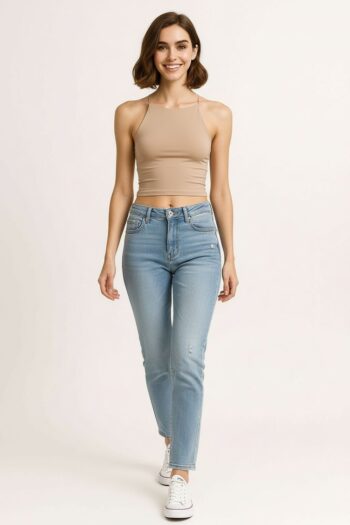 BLUSA CROP HALTER DOBLE TELA