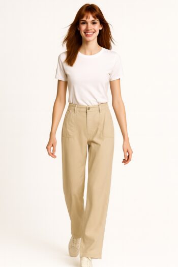 PANTALÓN WIDE LEG GABARDINA