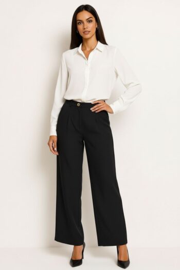 PANTALÓN AMPLIO PRETINA CON PINZAS