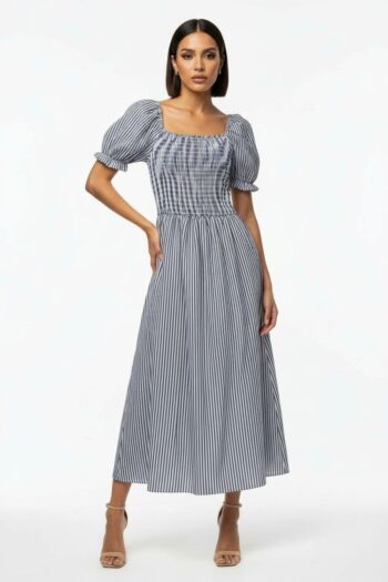 VESTIDO MIDI MANGA CORTA