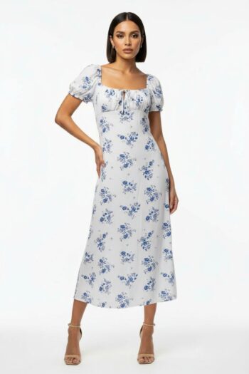 VESTIDO MIDI MANGA CORTA