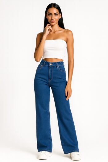 JEANS RECTO TIRO MEDIO CINCO BOLSAS