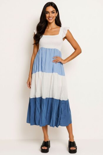 VESTIDO CORTE AMPLIO CON OLANES