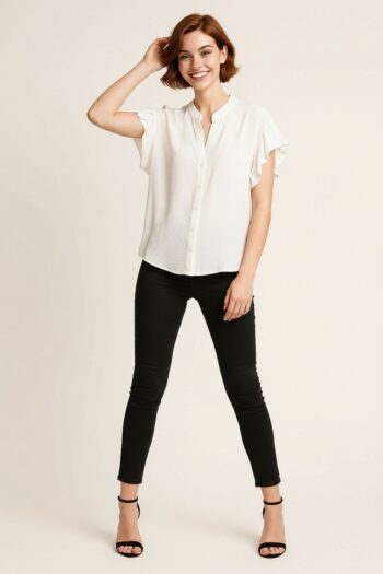 BLUSA BOTONES MANGA CORTA