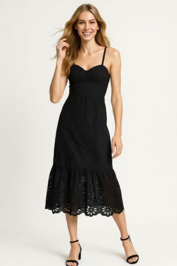 VESTIDO MIDI TIRANTES BORDADO