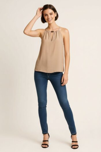 BLUSA TOP HALTER CUENTAS