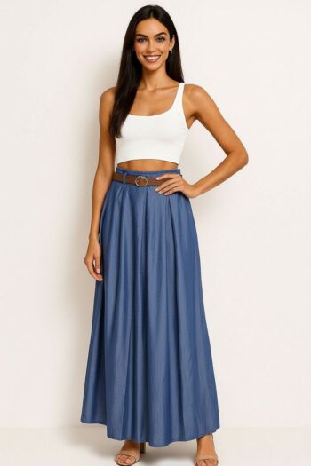 PANTALÓN AMPLIO CON CINTURÓN