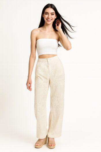 PANTALÓN RECTO DETALLE TRABA