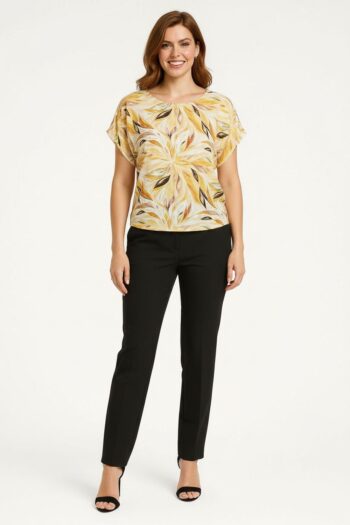 BLUSA CHALLIS MANGA CORTA