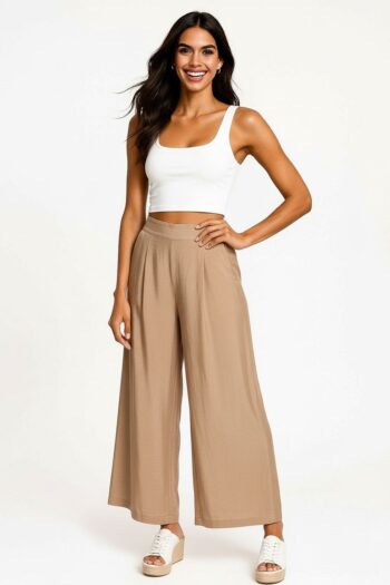 PANTALÓN CAPRI AMPLIO PRETINA ANCHA