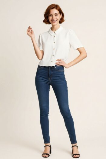 BLUSA CAMISERA MANGA CORTA