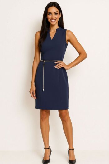 VESTIDO RECTO CON ACCESORIO