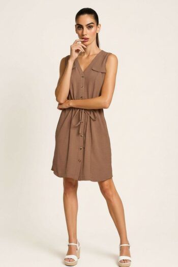 VESTIDO SIN MANGA CINTURÓN