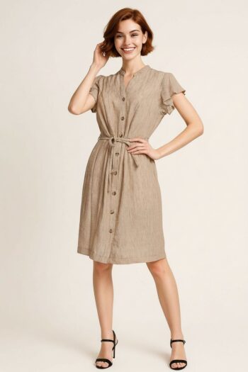 VESTIDO CAMISERO MANGA CORTA