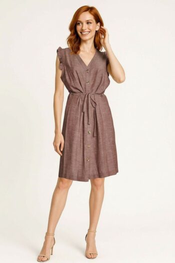 VESTIDO ESCOTE V CON BOTONES