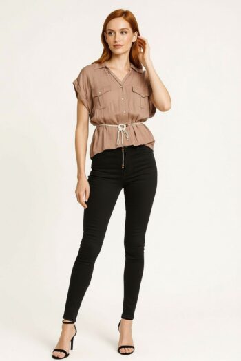 BLUSA CASUAL CON CINTURÓN
