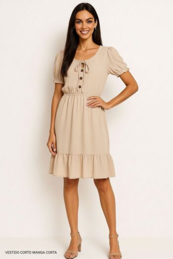 VESTIDO MANGA CORTA BOTONES